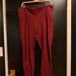 Fabletics Oasis Pureluxe High Waisted 7/8 Leggings in Merlot - 2X